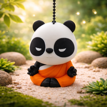 Zen Panda Bear Keychain